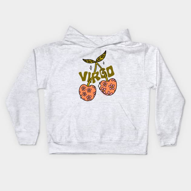 Virgo Cherries Kids Hoodie by Doodle by Meg